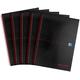 Oxford Black n' Red A4 Perforated Glossy Hardback Wirebound Ruled Notebook, Pack of 5