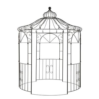 Kiosque de jardin en métal marron foncé vieilli