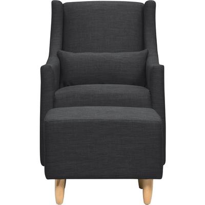 Babyletto Toco Swivel Glider & Ottoman - Coal Grey