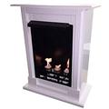Ethanol and gel fireplace, Madrid Premium model, includes 21 accessories, choice of 9 colours Brilliant White