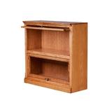 Loon Peak® Mobley 36" W Solid Wood Barrister Bookcase Wood in White/Black | 35 H x 36 W x 13 D in | Wayfair BDB4A95F580F46AE9CCBB3CC49C4B0B8