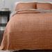 Amity Home Jaden Linen Reversible Modern & Contemporary 3 Piece Coverlet/Bedspread Set Linen in Orange | Queen Coverlet + 2 Shams | Wayfair