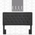 Elle Decor Amery Elle Décor Diamond Stitched Tufted Headboard w/ Padded Button-Tufting Upholstered/Polyester in Gray | Wayfair HB1000018