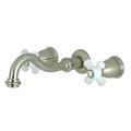 Kingston Brass Vintage Wall Mounted Vessel Sink Faucet, Ceramic in Gray | 2.56 H in | Wayfair KS3128PX