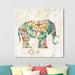 World Menagerie 'Boho Paisley Elephant I' Acrylic Painting Print on Canvas in Green | 24 H x 24 W x 1.5 D in | Wayfair