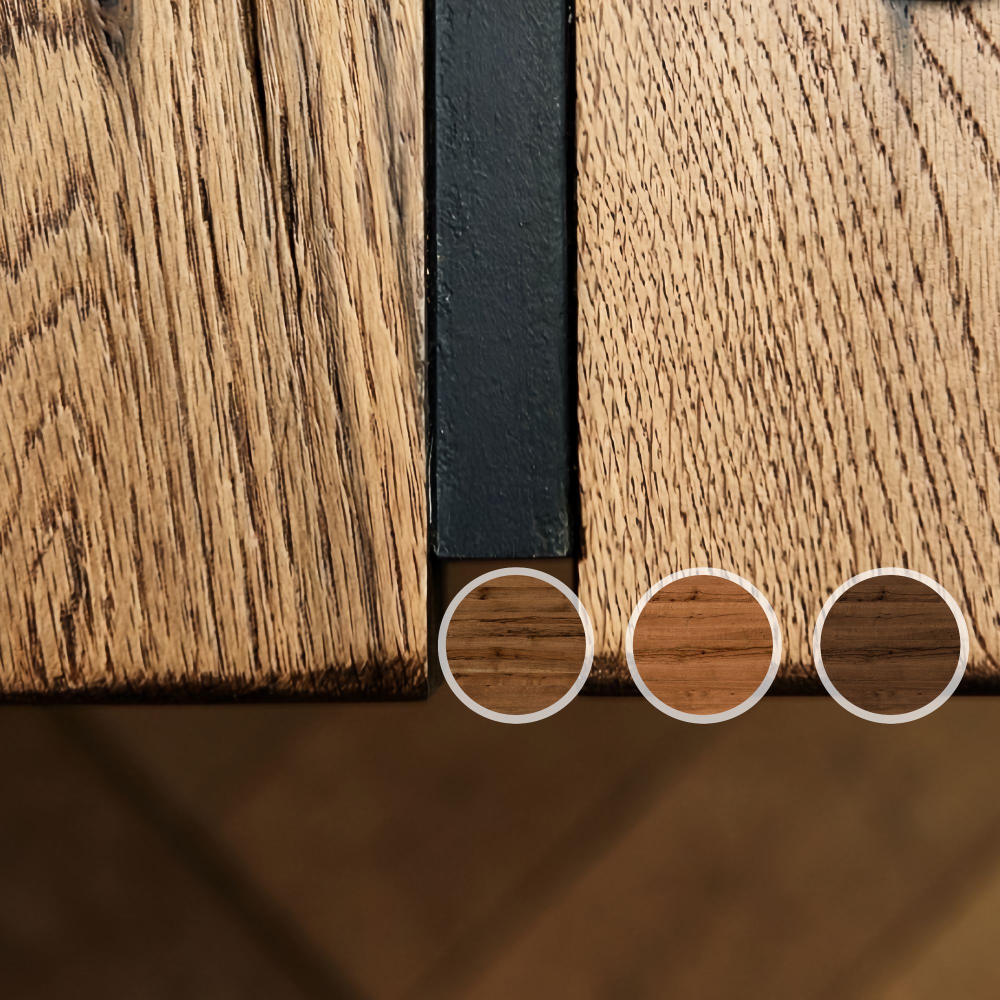 Bodahl Concept4You Massivholz Tischplatte Rustic Oak Metallleiste 180x100 cm / Eiche geölt