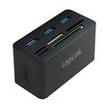 LogiLink CR0042 USB 3.0 Hub mit All-in-One Card Reader (Micro SD / SD / MS / M2 / CF) Schwarz