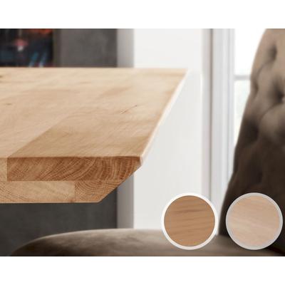 Massivholz »Tabula Rasa« Tischplatte Schweizer Kante 4 cm / aufgedoppelt / 220x100 cm / Wildeiche natur Image