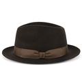 ZAKIRA Medium Brim Fedora Hat for Men, Women in Finest Crushable and Waterproof Wool Felt - Handmade in Italy (Brown, S)