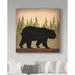 Millwood Pines Take a Hike Bear no Words by Ryan Fowler - Graphic Art Print on Canvas in Black/Brown/Green | 18 H x 18 W x 2 D in | Wayfair