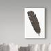 Bungalow Rose 'Black Feather V' Acrylic Painting Print on Wrapped Canvas in White | 47 H x 30 W x 2 D in | Wayfair 5C5FB996F52E49109DF3CB1B4400866C
