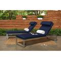 Lark Manor™ Antxon 80" Long Reclining Chaise Lounge Set Sunbrella w/ Cushions Metal/Wicker/Rattan in Gray | 37 H x 24 W x 80 D in | Outdoor Furniture | Wayfair