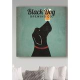 Winston Porter 'Black Dog Brewing Co Square' Graphic Art Print on Wrapped Canvas in Black/Brown/Gray | 24 H x 24 W x 2 D in | Wayfair