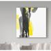 Wrought Studio™ 'Black & Yellow II v2' Acrylic Painting Print on Wrapped Canvas in Green | 14 H x 14 W x 2 D in | Wayfair