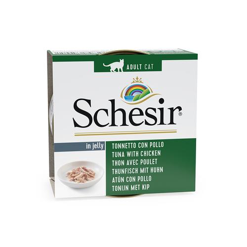 24x85g in Gelee Thunfisch mit Hühnerfilet Schesir Katzenfutter nass