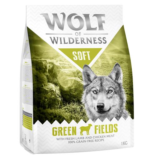 1kg Soft Green Fields Lamm Wolf of Wilderness Hundefutter trocken