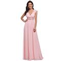 Ever-Pretty Womens Floor Lenth Short Sleeve Graduation Dress 8UK Pink