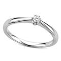 Orovi Woman Solitaire Engagement Ring 9 ct / 375 White Gold With Diamond Brilliant Cut 0.09 ct Ring Handmade In Italy