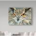 World Menagerie 'Orange Eyed Owl' Acrylic Painting Print on Wrapped Canvas in Brown/Gray/Green | 18 H x 24 W x 2 D in | Wayfair