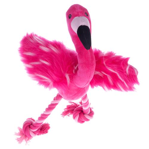 1 Stück Hundespielzeug Flamingo mit Tau Hund