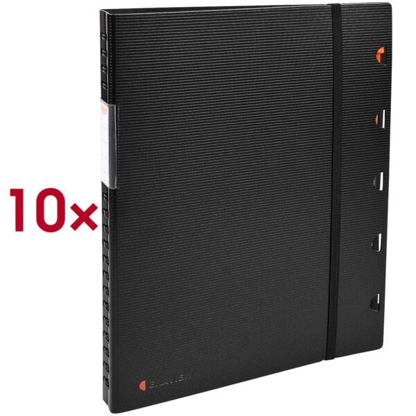 EXACOMPTA 10x Sichtmappe mit Ringen »Exactive Exaview« mit je 40 Hüllen schwarz, 24x32 cm Image