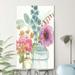 Charlton Home® 'Rainbow Seeds Flowers VIII' Watercolor Painting Print on Canvas in Green/Pink | 33.5 H x 21.5 W x 2 D in | Wayfair