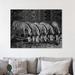 World Menagerie 'Zebras Reflection' Photographic Print on Wrapped Canvas Metal in Black/White | 24 H x 32 W x 1.5 D in | Wayfair