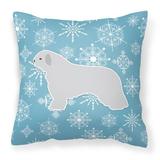 East Urban Home Winter Snowflakes Indoor/Outdoor Throw Pillow Polyester/Polyfill blend | 18 H x 18 W x 3 D in | Wayfair