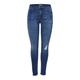 ONLY Damen Skinny Fit Jeans | Stone Wash Stretch Denim Mid Waist | 5-Pocket Destroyed Details ONLBLUSH, Farben:Blau, Größe:L / 32L, Z-Länge:L32