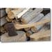 Millwood Pines 'Canada, Bc, Fort Steele Axe & Woodpile' Photographic Print on Wrapped Canvas in Brown/Green | 10 H x 16 W x 1.5 D in | Wayfair