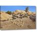Union Rustic 'Ca, Joshua Tree Np Stone Heart Pattern' Photographic Print on Wrapped Canvas in Blue/Brown | 10 H x 16 W x 1.5 D in | Wayfair