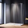 ELEGANT 1400 x 800 mm Walk in Wetroom Shower Enclosure Panel 8mm Easy Clean Glass Shower Glass Panel with 300mm Flipper Panel + Shower Tray
