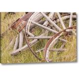 Millwood Pines 'Canada, Bc, Fort Steele Wagon Wheels' Photographic Print on Wrapped Canvas in Green | 10 H x 16 W x 1.5 D in | Wayfair