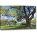 World Menagerie Mexico, Tecate Bench Swing Under Large Tree by Don Paulson - Photograph Print on Canvas in Blue/Gray/Green | Wayfair