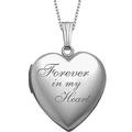 PicturesOnGold.com Forever in My Heart Locket Necklace for Women That Hold Pictures Personalized Heart Shaped Picture Lockets in Sterling Silver or Yellow Gold., 3/4 Inch or 20 mm, Metal, Cubic