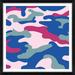 Ebern Designs 'Camo Colors' Framed Graphic Art Print Paper in Blue/Pink | 33.25 H x 33.25 W x 1.75 D in | Wayfair F7A394854F944B33B2EE02794ED1C191