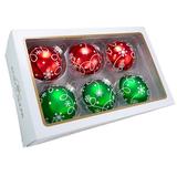 Kurt Adler 80mm Red & Green Glass Ball Ornament Set of 6 Glass in Green/Red | 3.93 H x 3.15 W x 3.15 D in | Wayfair GG0905