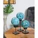 World Menagerie Whitman Glass Spheres Stand 3 Piece Sculpture Set Glass in Blue/Green | 12 H x 5 W x 5 D in | Wayfair