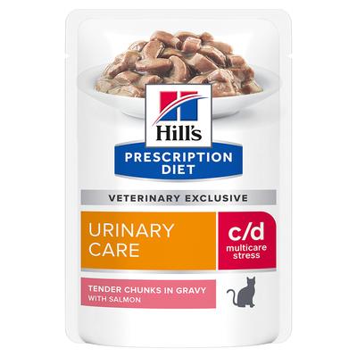 48x85g c/d Urinary Stress Lachs Hill's Prescription Diet Katzenfutter nass