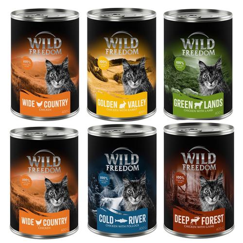 6 x 400 g gemischtes Paket Wild Freedom Nassfutter (getreidefrei)