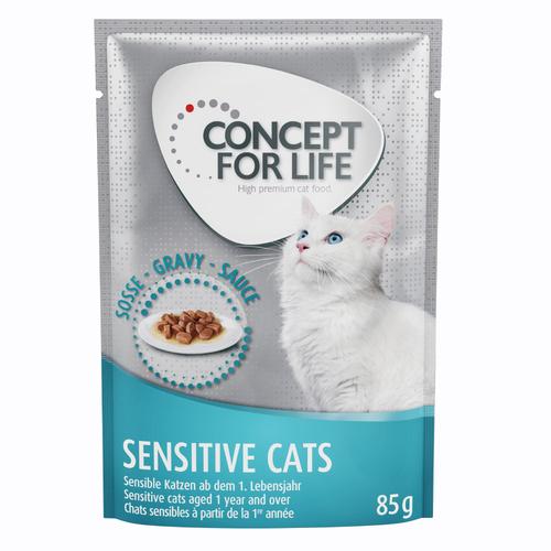 24 x 85g Sensitive Cats Soße Concept for Life Katzenfutter nass