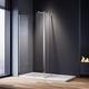 ELEGANT 760mm Easy Clean Glass Wetroom Shower Screen with 300mm Flipper Panel + 1600x800mm Stone Walk in Shower Enclosure Tray and Waste