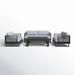 AllModern Carrol Outdoor 4 Piece Sofa Seating Group Metal in Black/Brown/Gray | 26 H x 70 W x 30 D in | Wayfair 1F6B173F73844A78AD631226121257B3