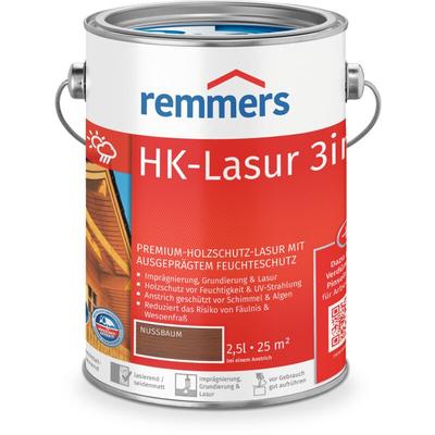 Remmers HK-Lasur 3in1 nussbaum, 2,5 Liter, Holzlasur aussen, 3facher Holzschutz mit Imprägnierung +
