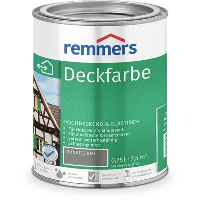 Remmers - Deckfarbe dunkelgrau, 0,75 Liter, Deckfarbe für innen und außen, Wetterschutzfarbe viele