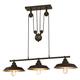 63325 Iron Hill Three-Light Indoor Island Pulley Pendant, Oil Rubbed Bronze Finish with Highlights