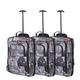 5 Cities Set of 3 Super Lightweight 21"/55cm Cabin Approved Carry On 2 Wheel Suitcase Trolley Bags Hand Luggage with Sturdy Frame Cities