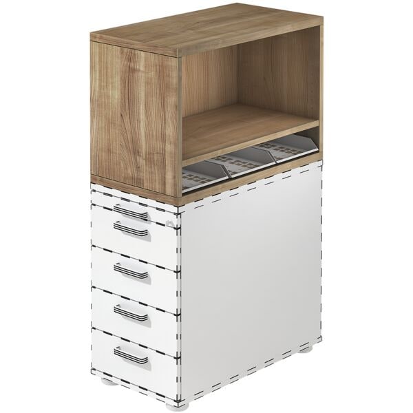 OTTO Office Premium Aufsatz-Regal für Standcontainer »Otto Office Line III« braun, 42.8x53x80 cm