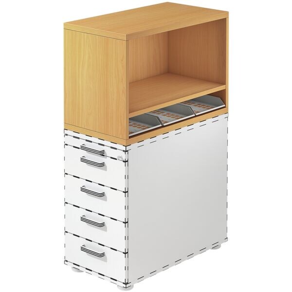 OTTO Office Premium Aufsatz-Regal für Standcontainer »Otto Office Line IV« braun, 42.8x53x80 cm Image