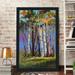 Winston Porter Golden Birch Trees by Jane Slivka - Print on Canvas in Blue/Brown/Green | 27.5 H x 21.5 W x 0.75 D in | Wayfair